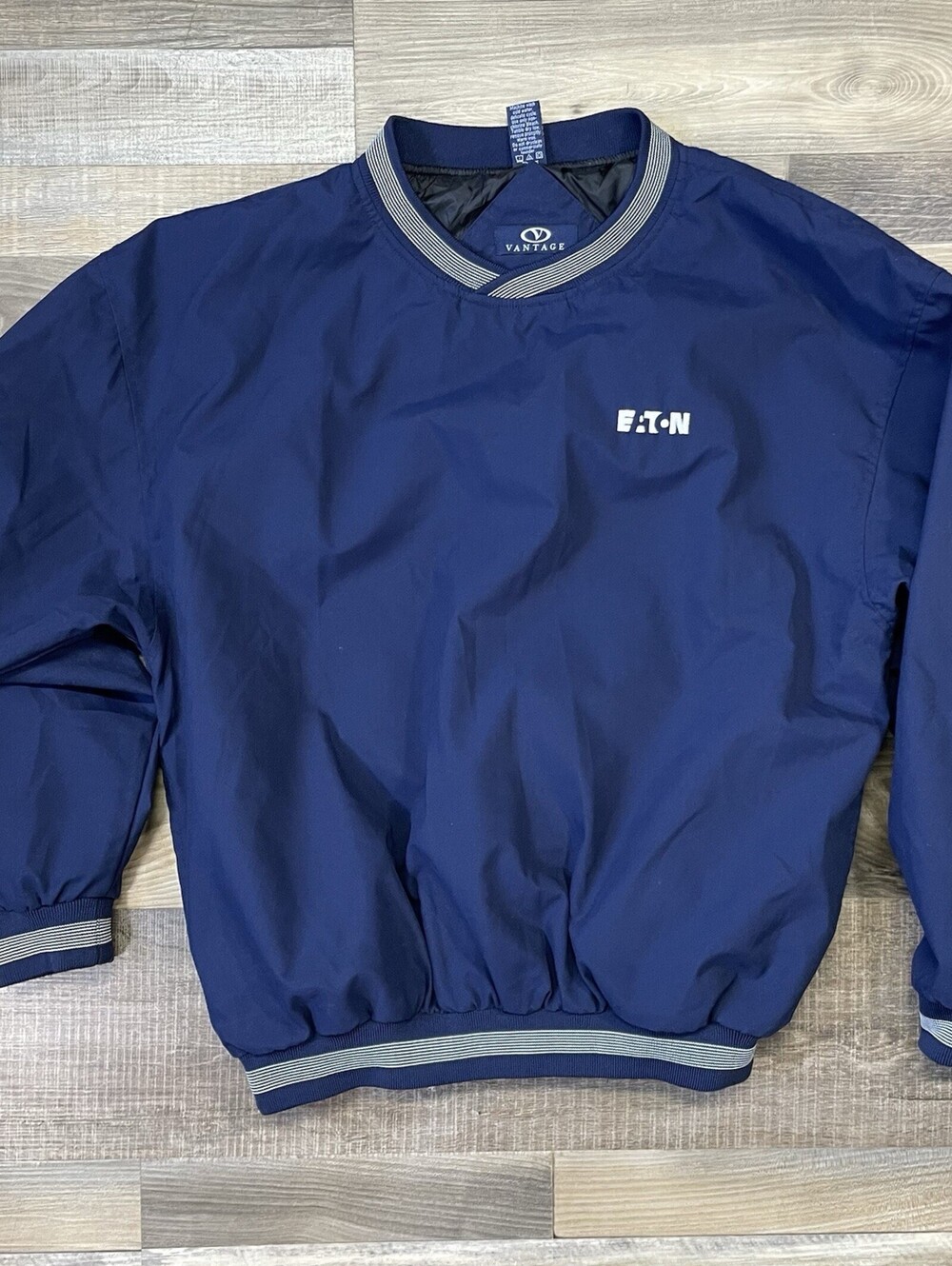 Vintage Vantage Eaton Pullover Windbreaker Jacket Men’s M Blue Nylon 90s Navy